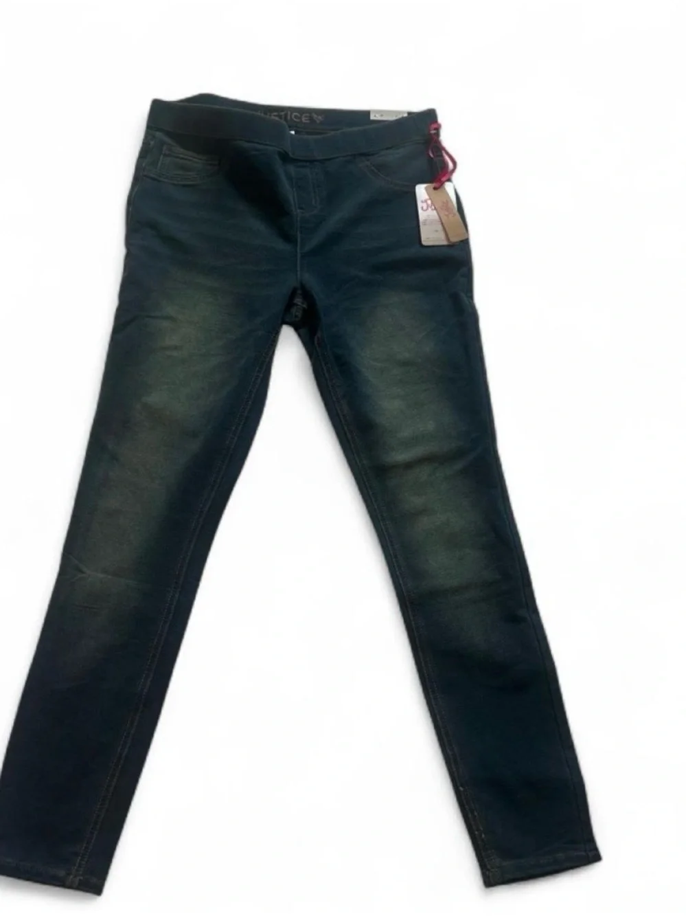 Justice Girls Black Dark Wash Jeggings